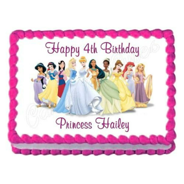 Disney Princesses cake topper Edible sugar picture ariel belle Aurora birthday 